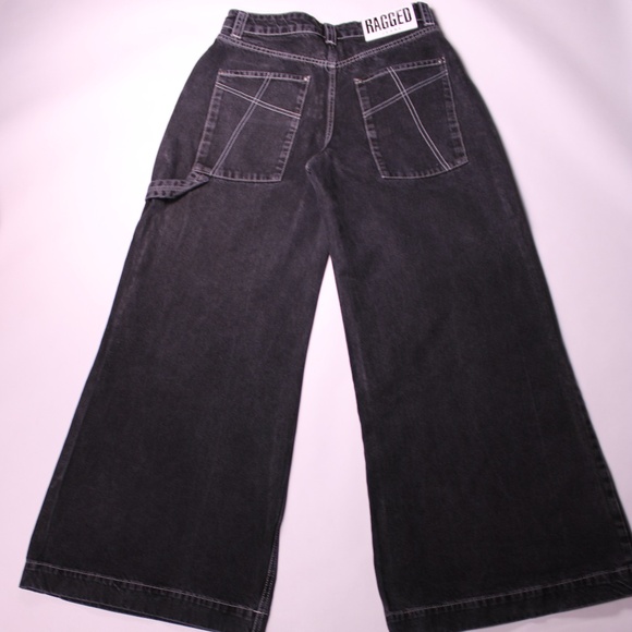 Ragged Jeans Black Wide Leg Denim Pants Size 28 - Picture 2 of 9